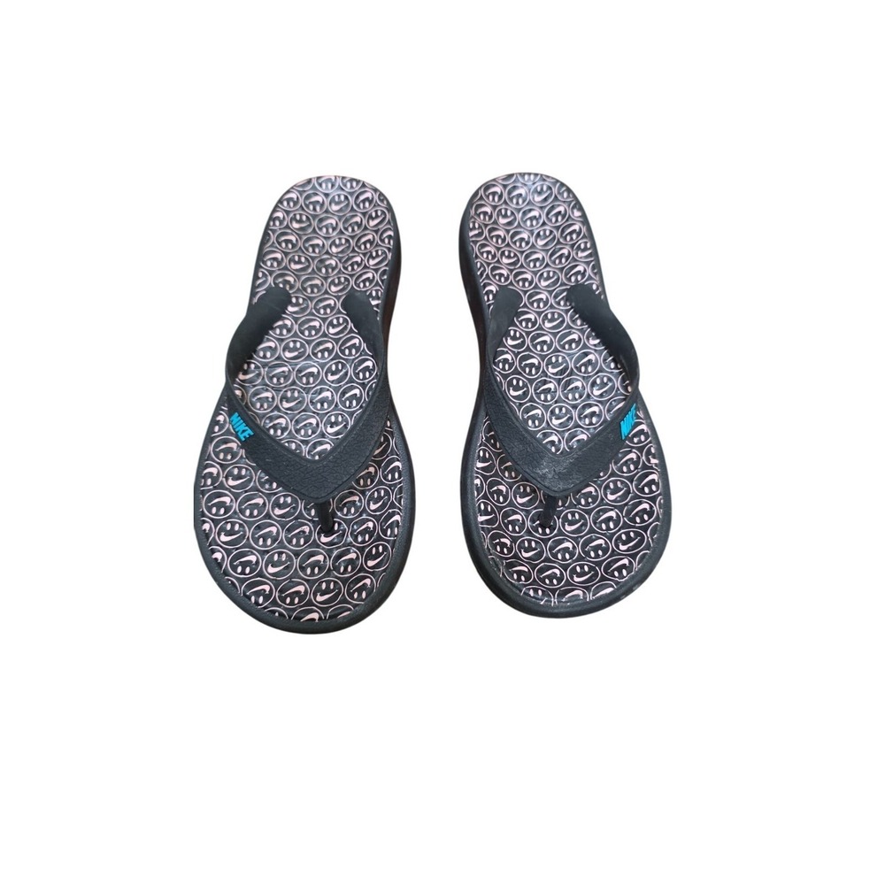 Nike Young Smiley Face Thong Flip Flops Size 3